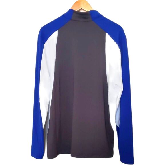 NEW Men's Levelwear Blue Gray White Long Sleeve Athletic Zip Closure Shirt M - Picture 2 of 5